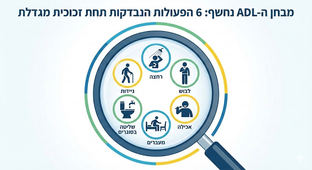 אילו 6 פעולות נבדקות בזכוכית מגדלת במבחן?